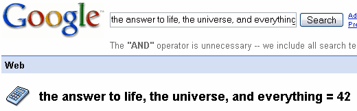 The answer to life, the universe, and everything...